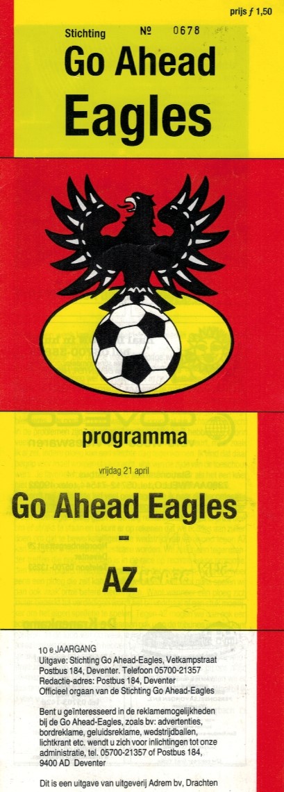 AZ Programma 21-apr-1989 GA Eagles uit